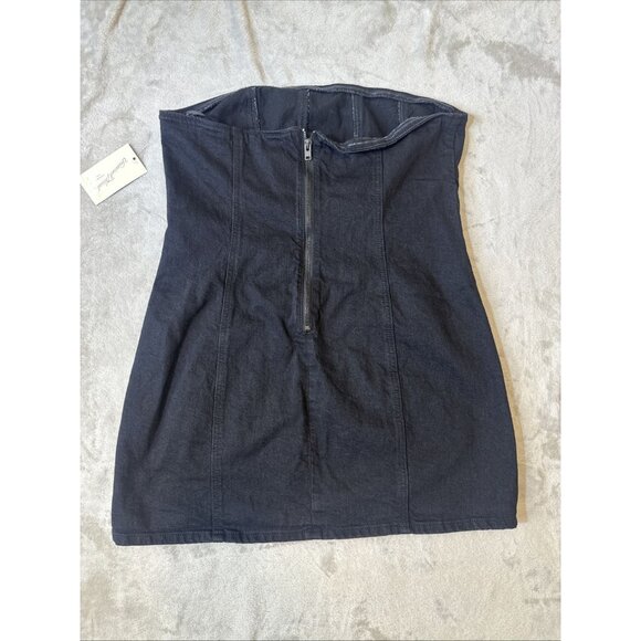 Universal Thread Denim Corset Tube Top Women’s Size Medium Strapless Bustier 12 - Picture 8 of 10